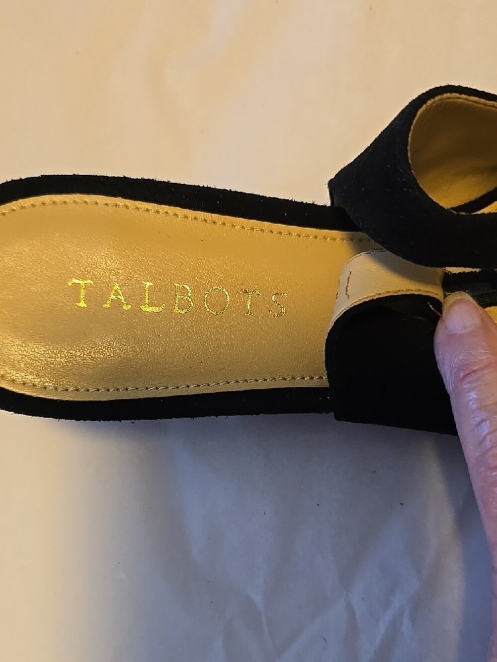 Talbots Black Pointed-Toe Suede Slingback Flats - Picture 3 of 7